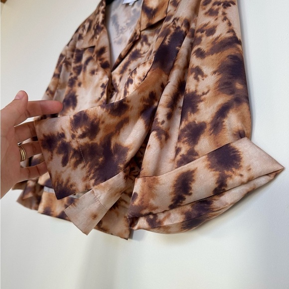Nanushka Tie Dye Button Down Crop Top Shirt Size Small - Picture 6 of 10